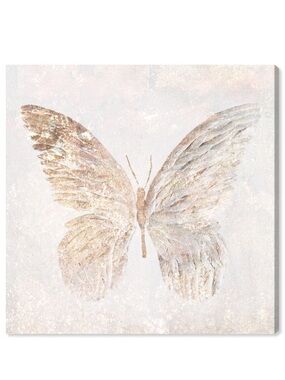 Blush & Gold Butterfly Canvas Art – Neutral Glam Wall Decor | Oliver Gal | 30x30